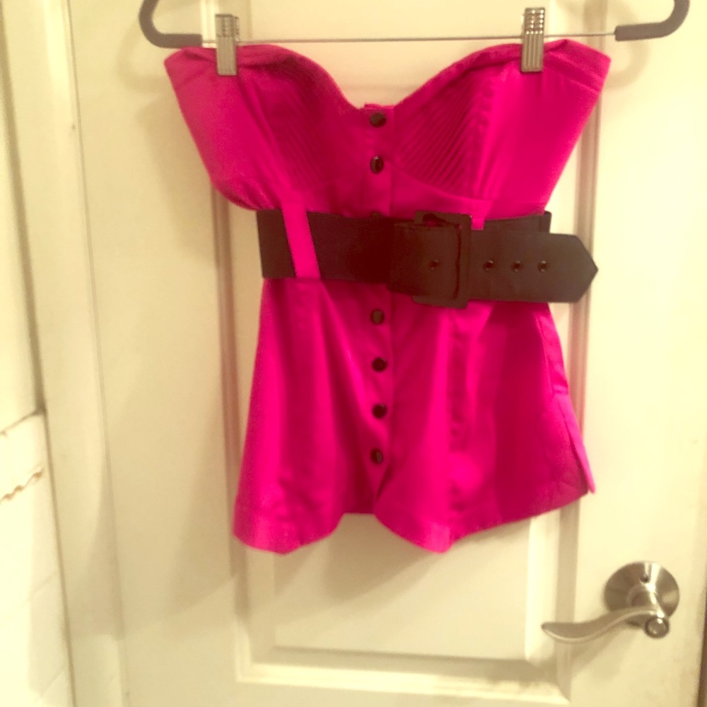 Bebe strapless boustier with belt